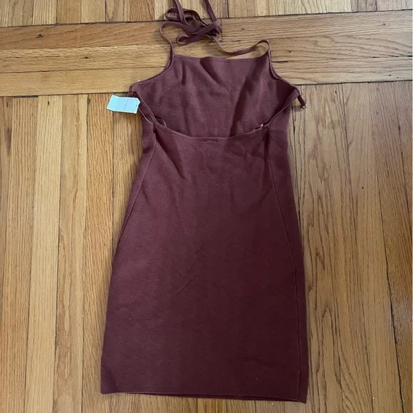 NWT Abercrombie & Fitch Rust Red Knit Mini Dress Medium - Picture 2 of 5